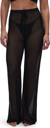 Animal Print Mesh Wide Leg Pant