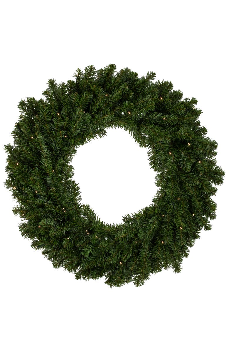 Northlight Pre-Lit Battery Operated Canadian Pine Christmas Wreath - 30" - Clear LED Lights, Main, color, 