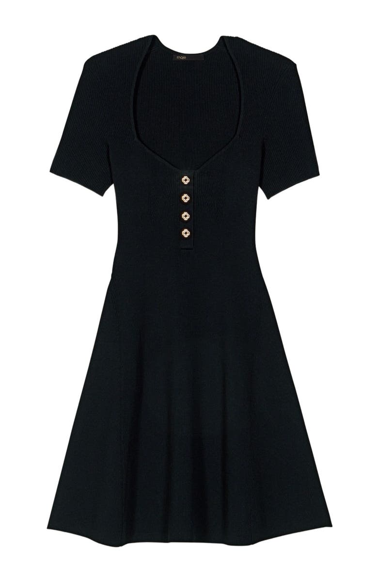 maje Rib knit short dress, Alternate, color,