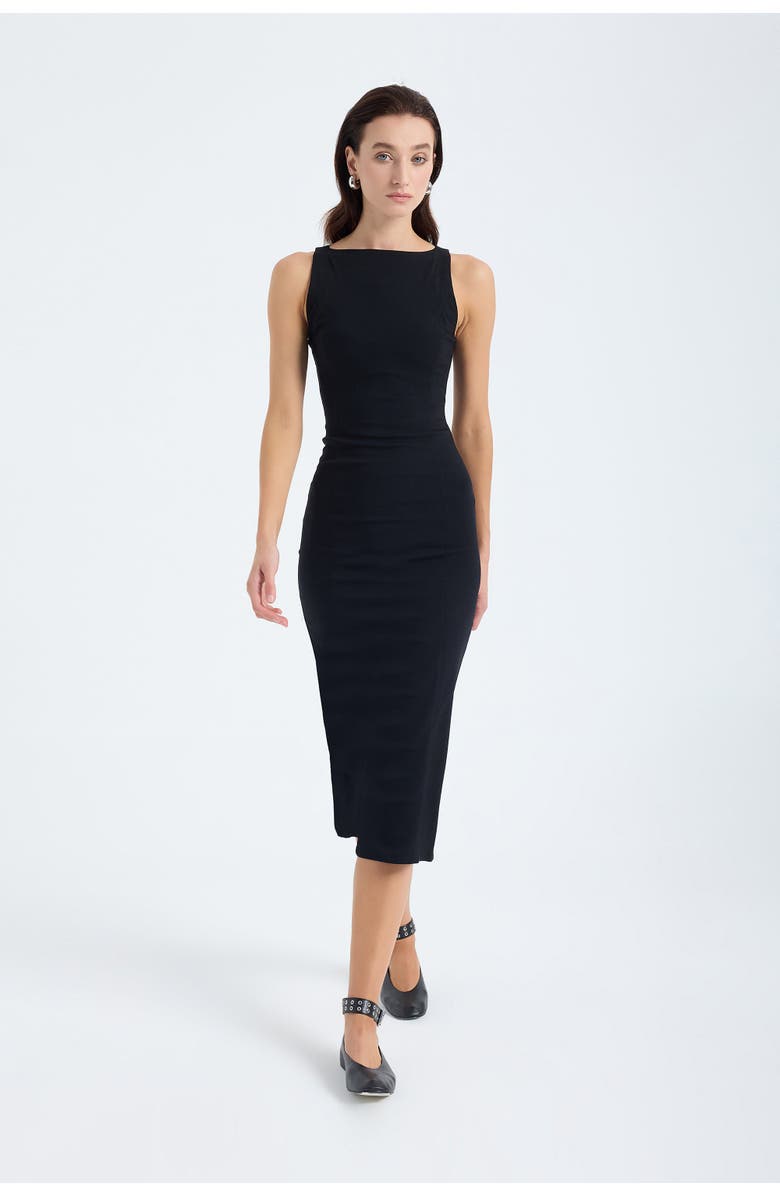 Monlicia Silva Bodycon Midi Dress, Alternate, color, Black
