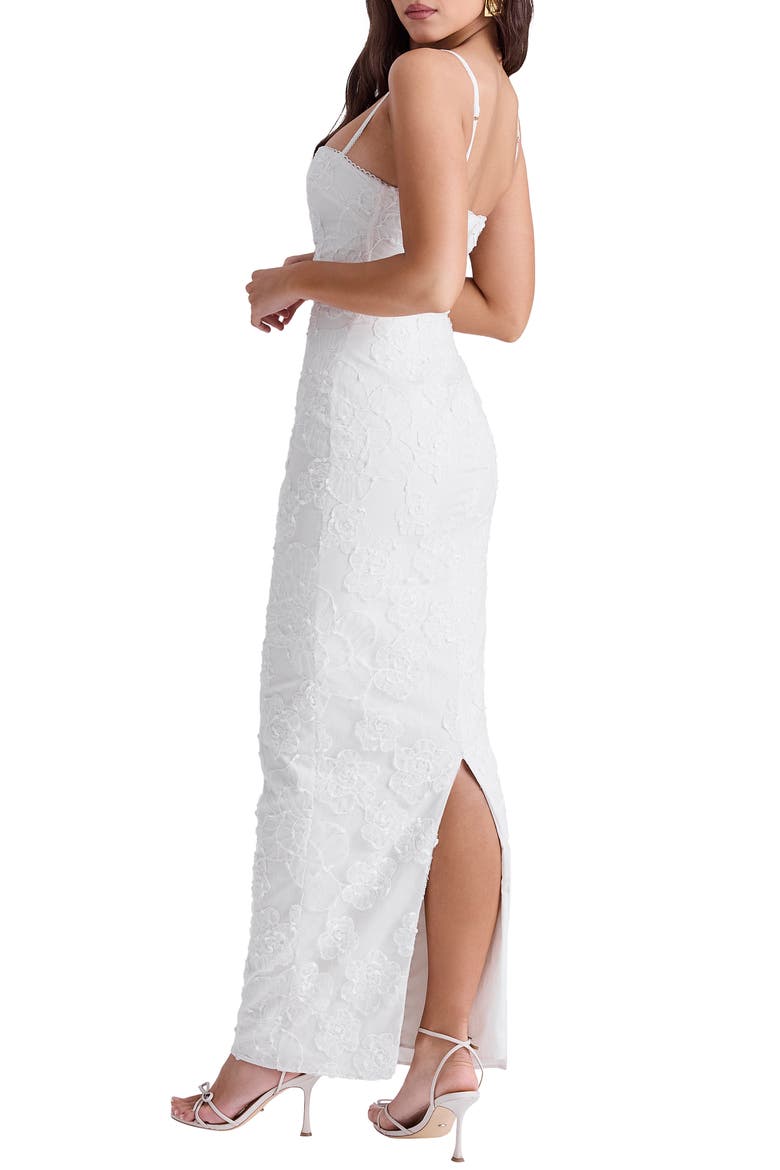 Eva Floral Embroidery Sheath Gown, Alternate, color, WHITE