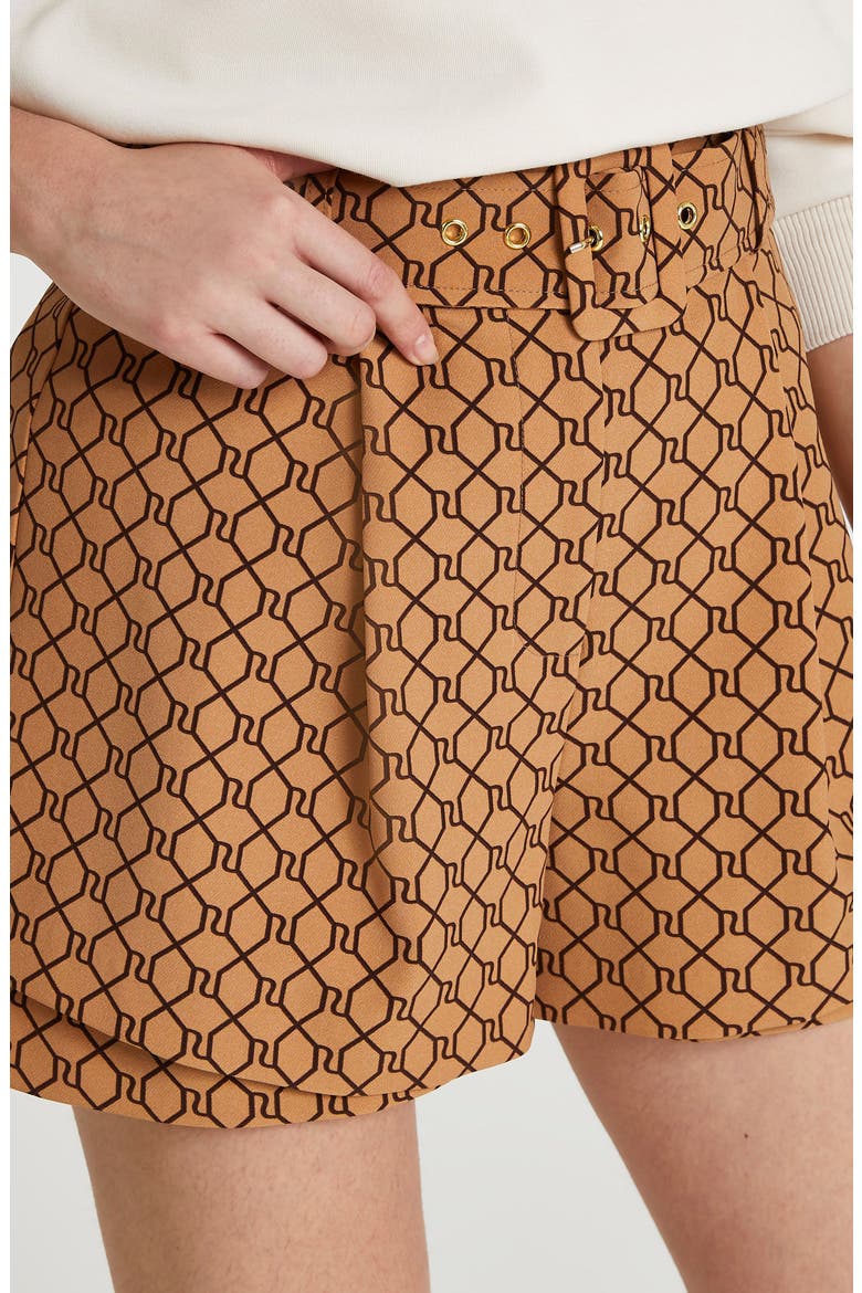 Monogram Belted Shorts, Alternate, color, BROWN MONOGRAM