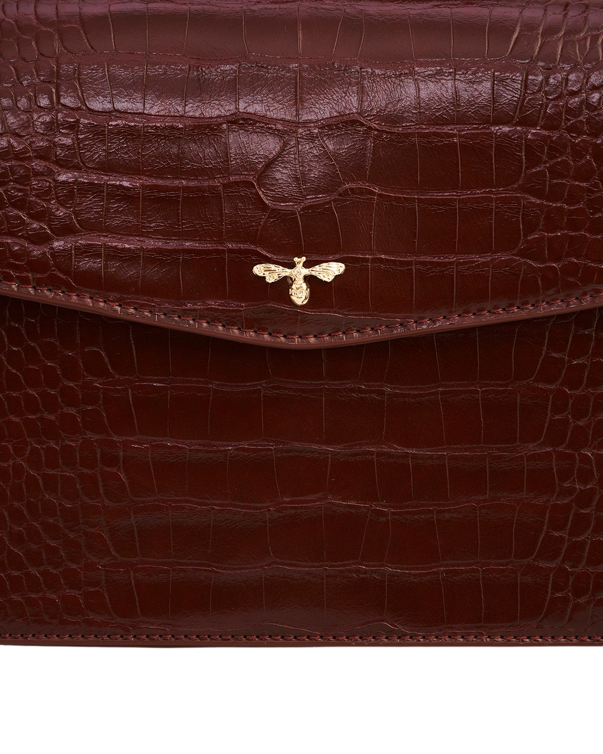 Eliza Croc Small Top Handle Purse, Alternate, color, Burgundy