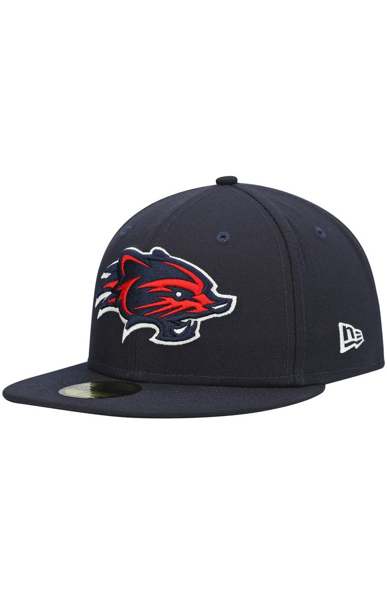 New Era Men's New Era Navy New Hampshire Fisher Cats Authentic Collection Team Home 59FIFTY Fitted Hat, Main, color, 
