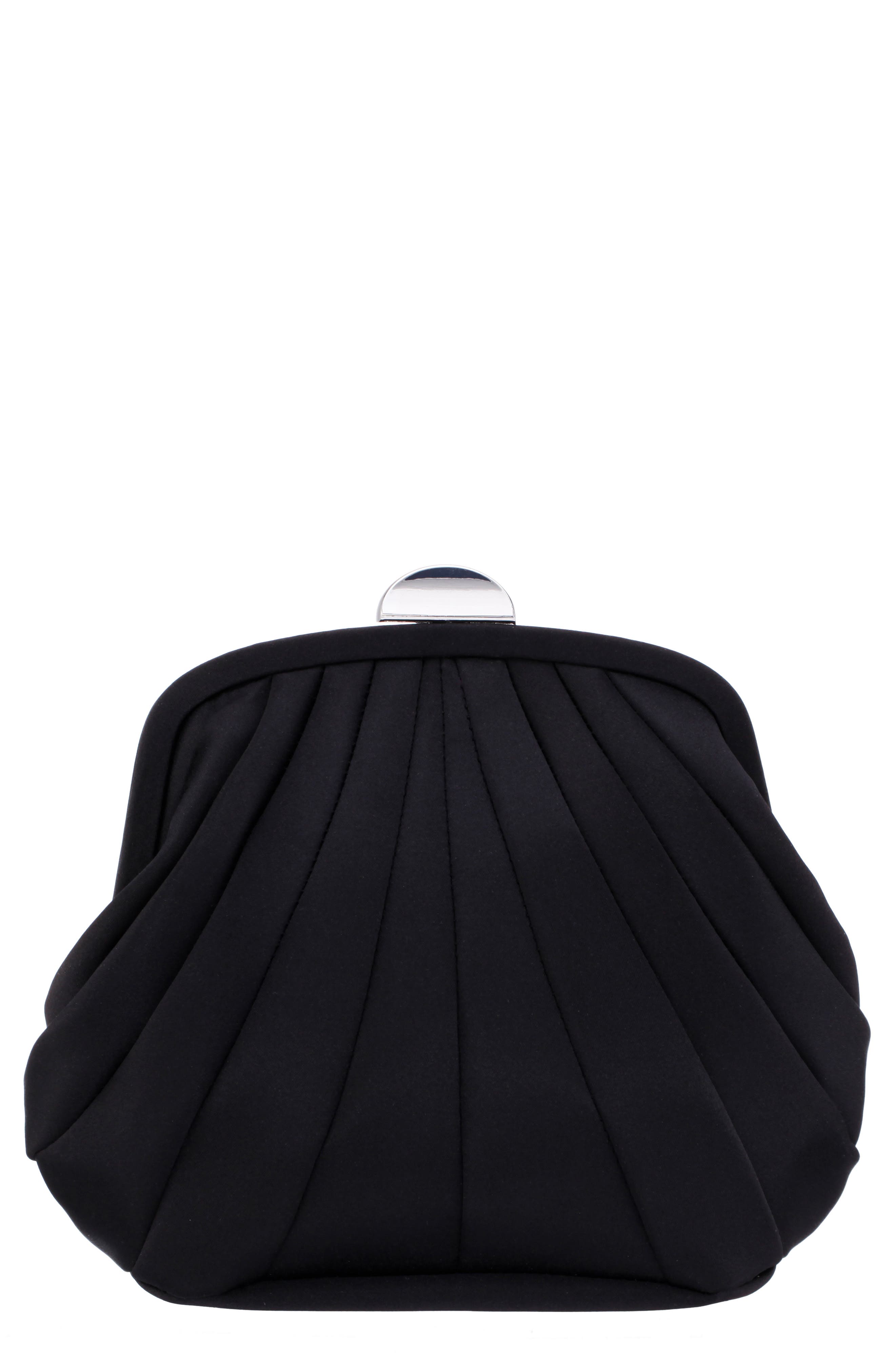 Nina Billow Art Deco Frame Clutch, Main, color, Black