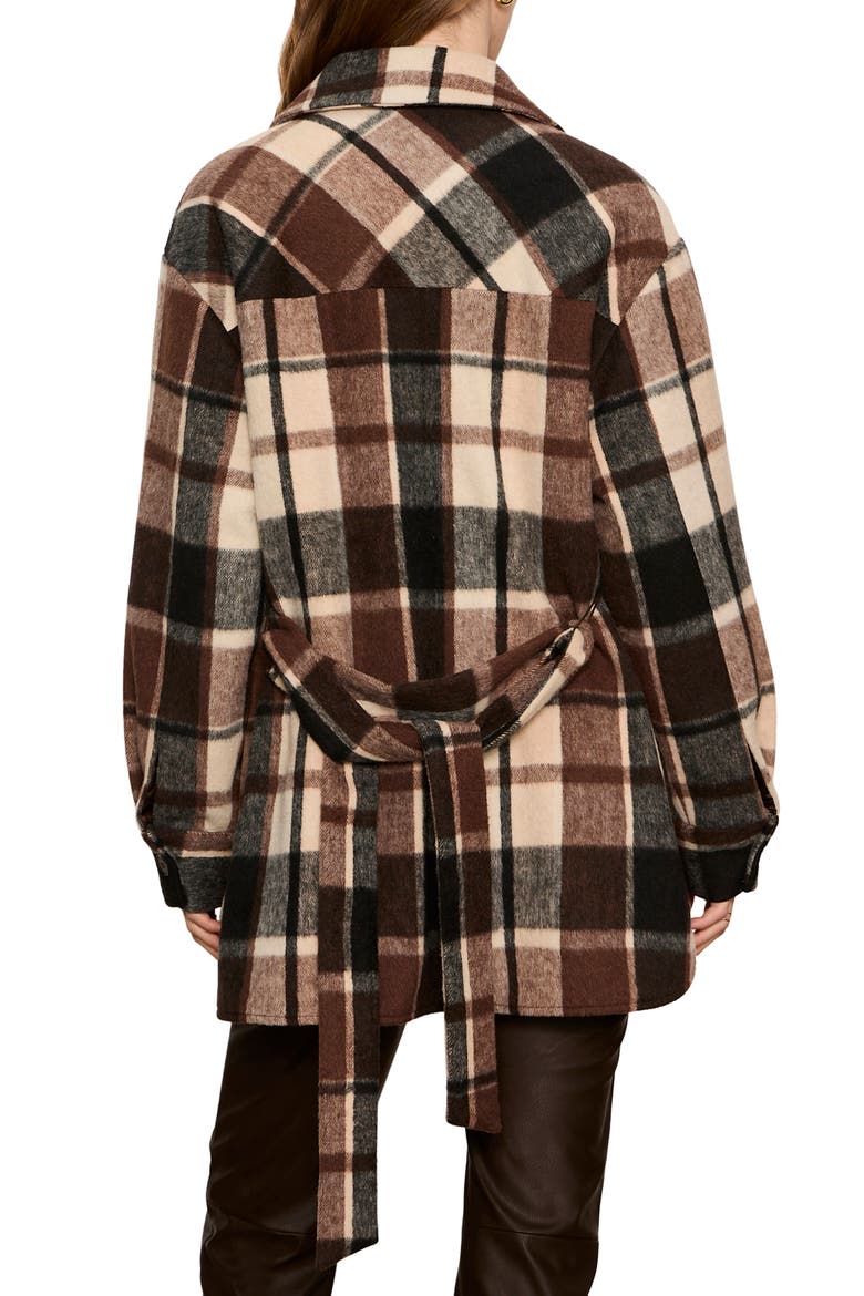 Locket Plaid Coat, Alternate, color, ESPRESSO BROWN MARTINI PLAID