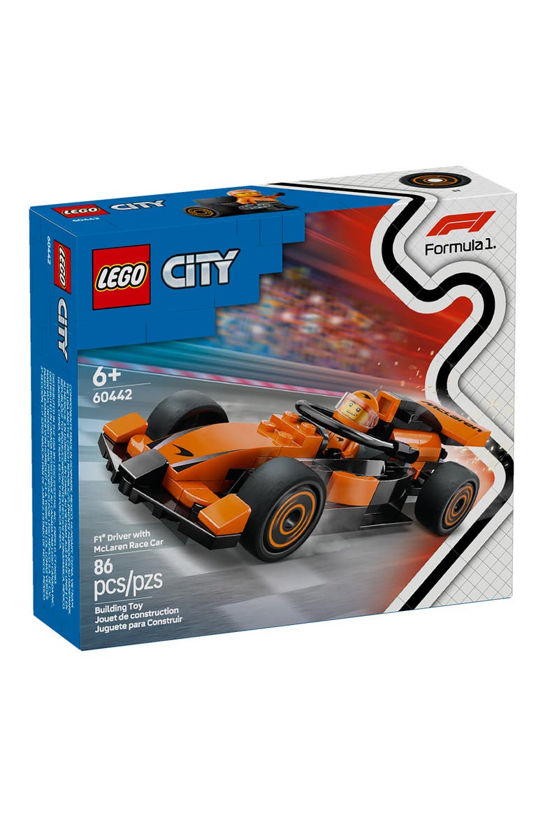 City F1 Driver with McLaren Race Car Building Set 60442, Main, color, MULTI