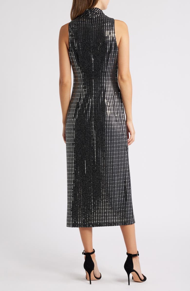 Anne Klein Sequin Mock Neck Sleeveless Dress, Alternate, color, 