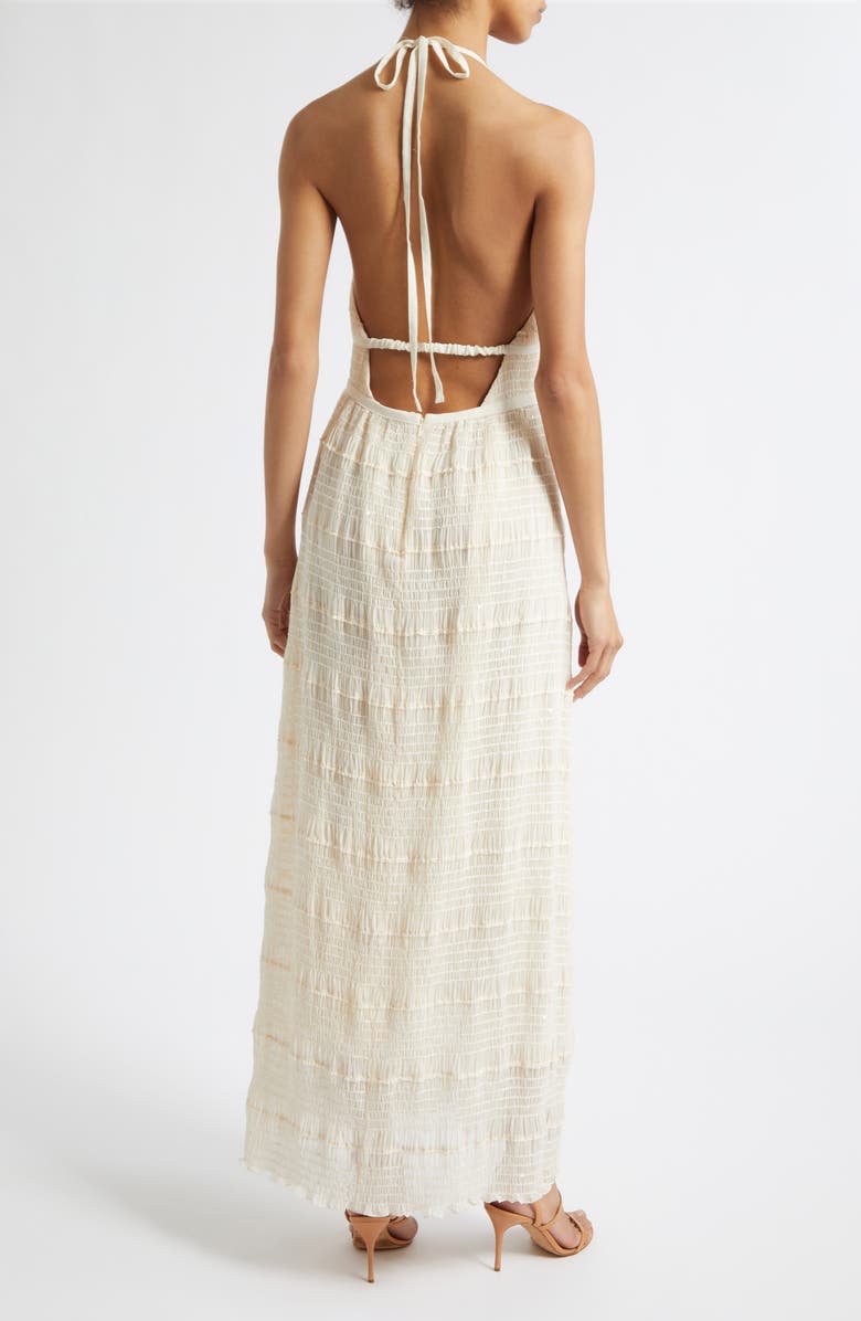 Ramy Brook Hazel Halter Dress, Alternate, color, Bone Chiffon