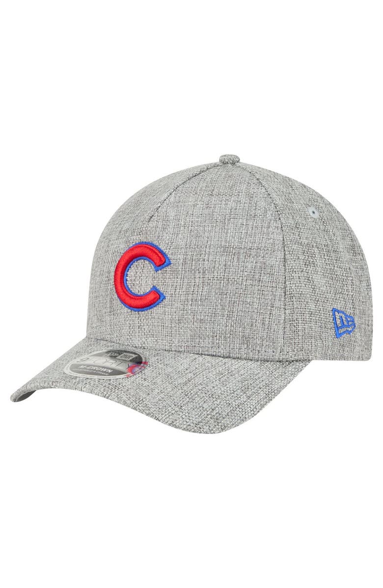 New Era Men's New Era Gray Chicago Cubs Cotton Weave M-Crown A-Frame 9FORTY Adjustable Hat, Main, color, Gray