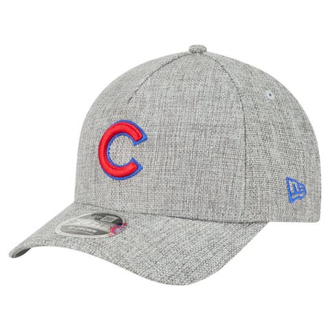 Men's New Era Gray Chicago Cubs Cotton Weave M-Crown A-Frame 9FORTY Adjustable Hat