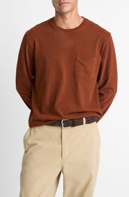Vince Long Sleeve Sueded Jersey Top