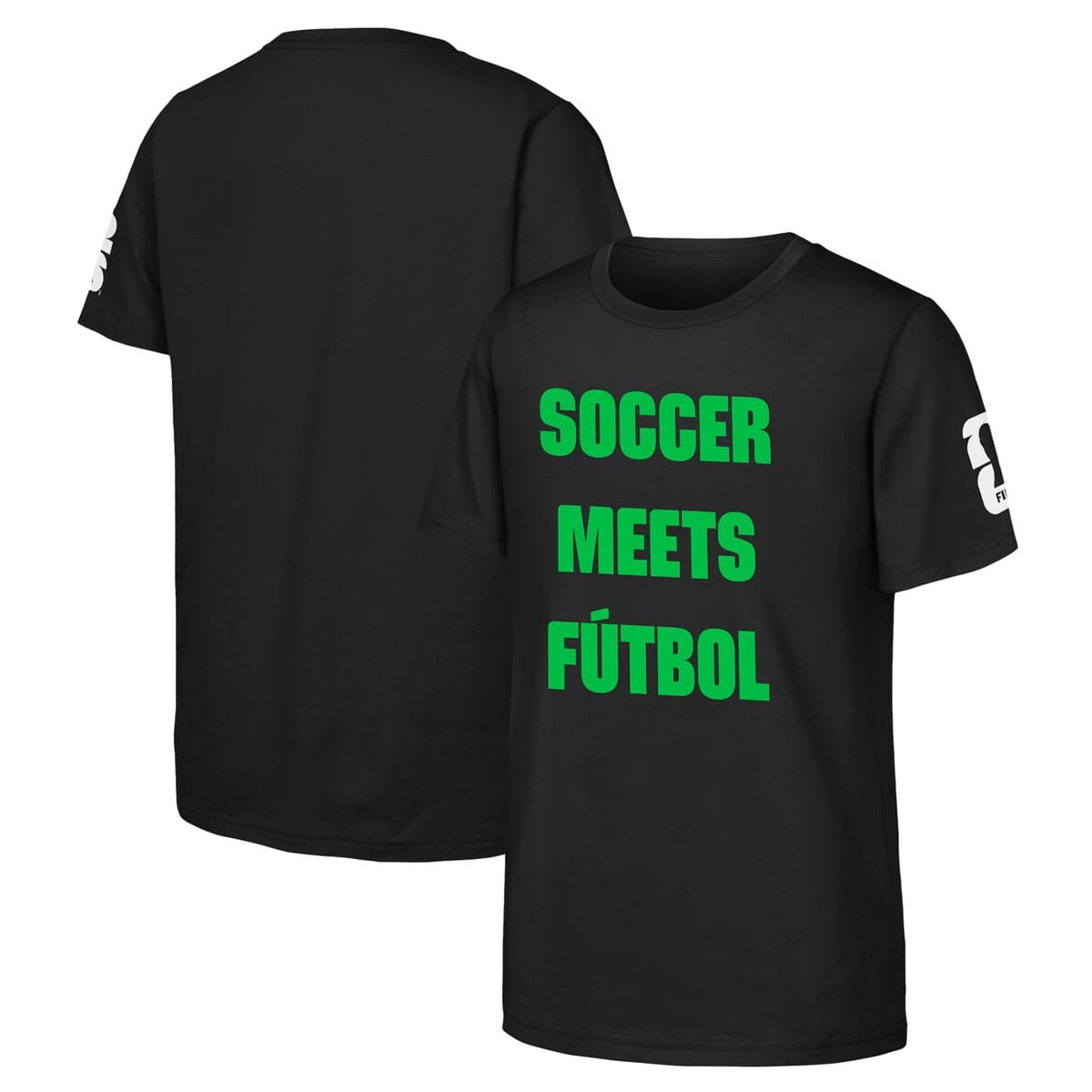 Men's Black FIFA World Cup 2026 Soccer Meets Futbol T-Shirt (Men