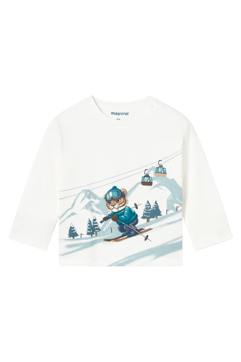 Skiing Tiger T-Shirt, Main, color, White