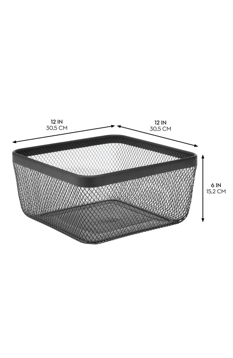 mDesign Metal Mesh Pantry Basket for Kitchen Storage - Set of 4 - Black, Alternate, color, Black