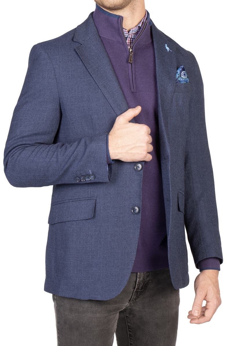 TailorByrd Slub Textured Sport Coat, Main, color, Navy