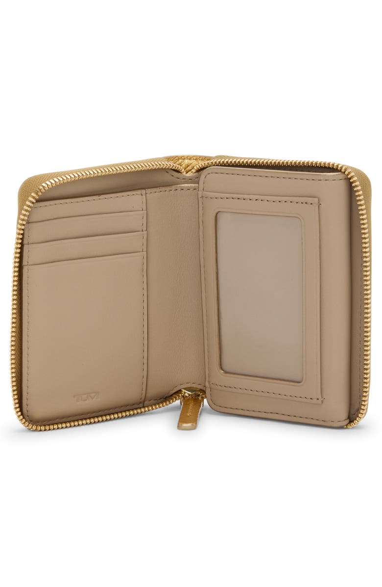 TUMI Belden Trifold Leather Zip Wallet, Alternate, color, Gold