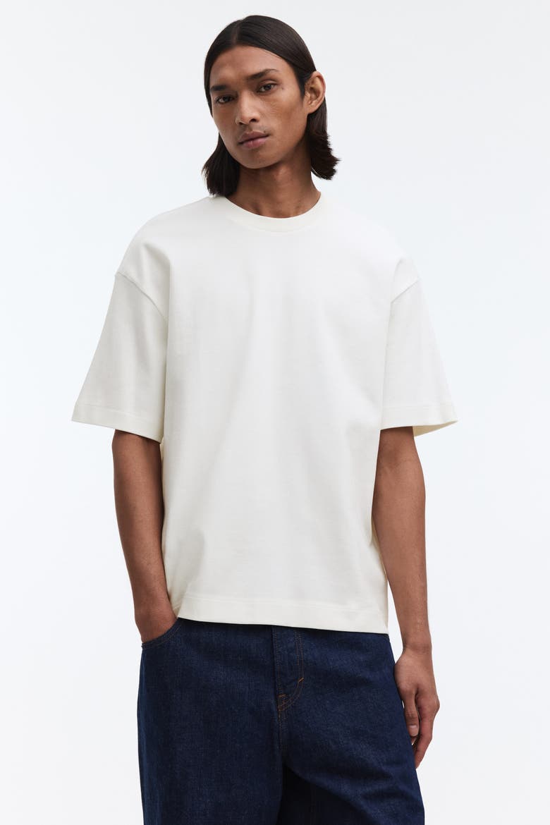 Loose Fit Interlock T-shirt, Alternate, color, Cream
