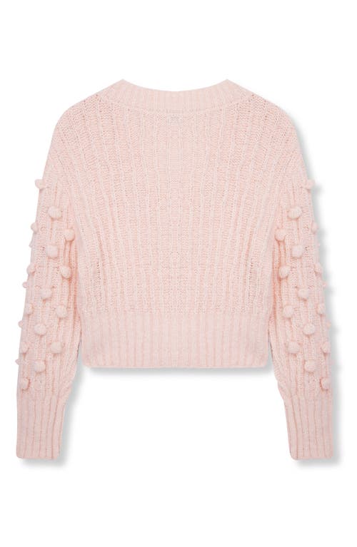 Shop Habitual Kids Kids' Pom Crop Cardigan In Light Pink