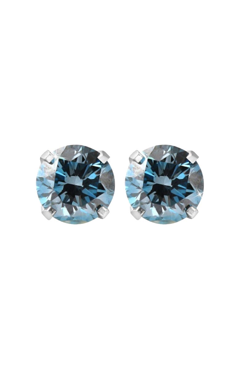 Bliss Diamond 1/2 - 4 Ct Blue Diamond Studs in 14k Gold Lab Grown, Main, color, White Gold - 1Ct