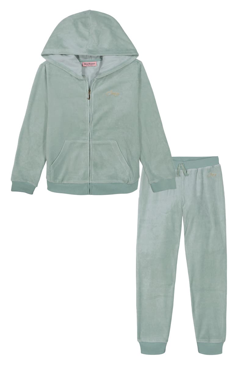 Juicy Couture Velour Hoodie & Joggers Set, Main, color, 
