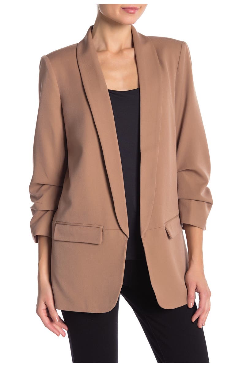 DR2 by Daniel Rainn Boyfriend Ruched Sleeve Blazer, Main, color,