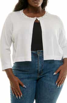 Nina Leonard Embellished Cardigan
