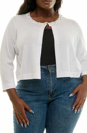 Nina Leonard Embellished Cardigan