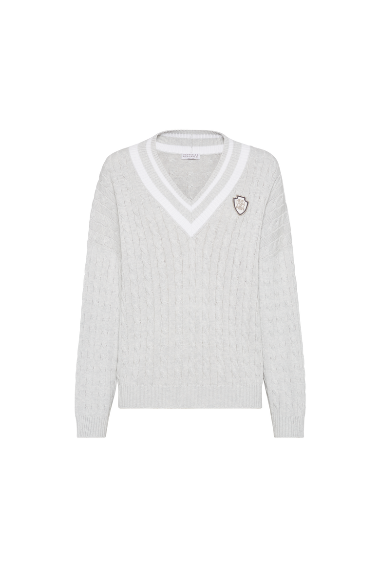 Brunello Cucinelli Sweater with logo, Main, color, Light Grey