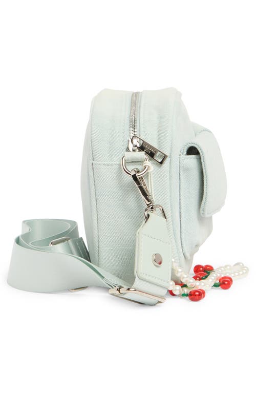MADDEN GIRL MADDEN GIRL DENIM CAMERA CROSSBODY BAG 