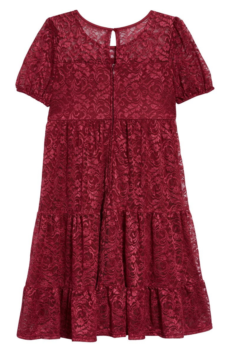 BLUSH by Us Angels Kids' Puff Sleeve Lace Dress, Alternate, color, 
