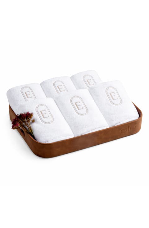 Set of 6 Monogram Fingertip Towels