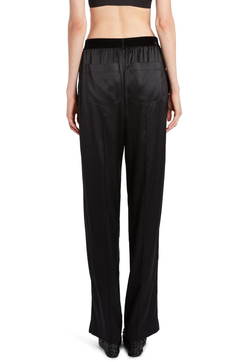 TOM FORD Stretch Silk Satin Pajama Pants, Alternate, color, Black