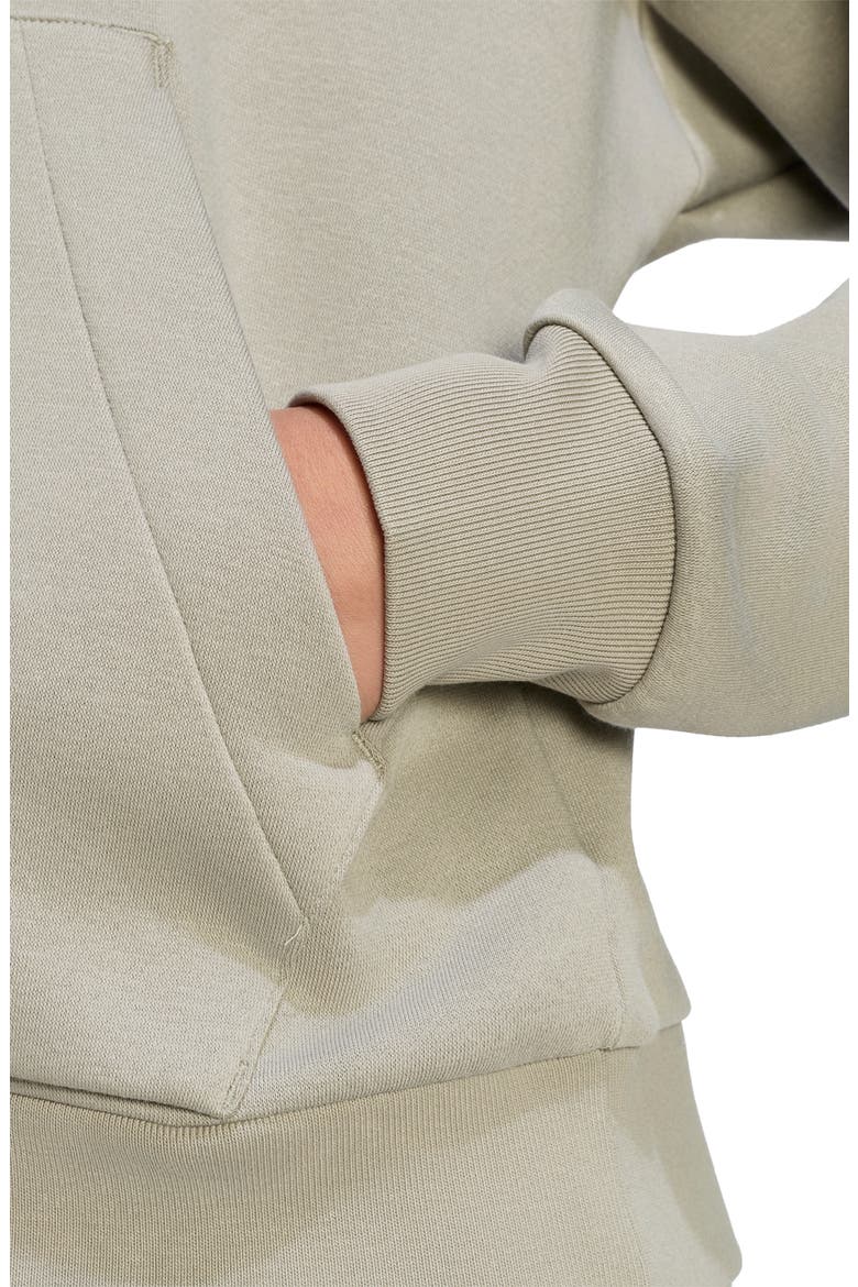 Fleece Hoodie, Alternate, color, SILVER PEBBLE/ WHITE