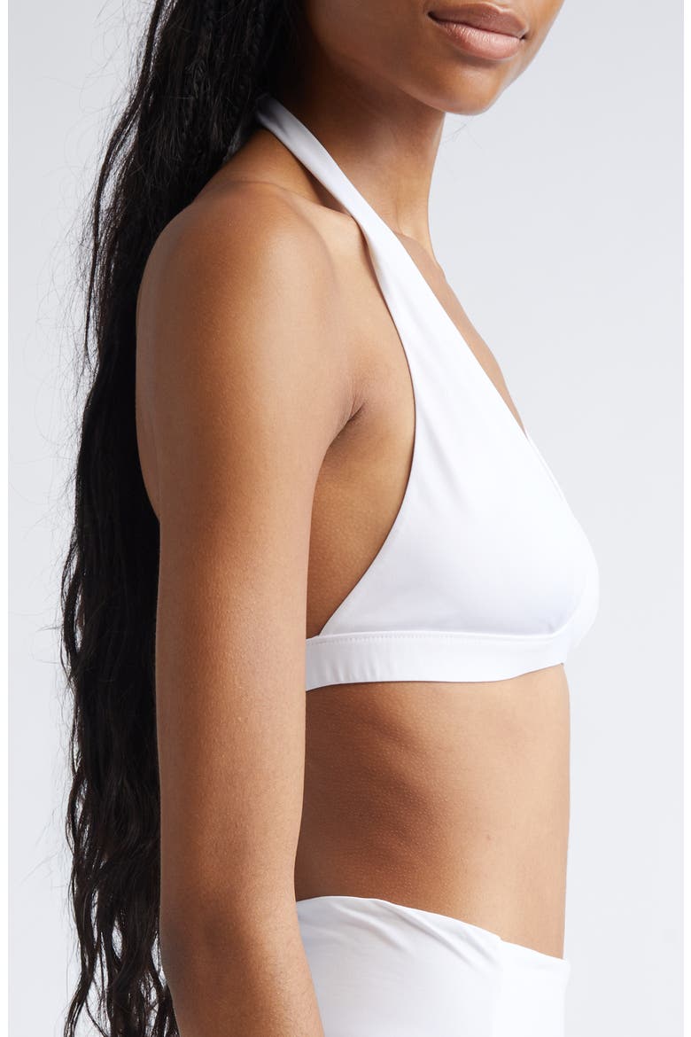 Beachwear Jersey Halter Bikini Top, Alternate, color, WHITE