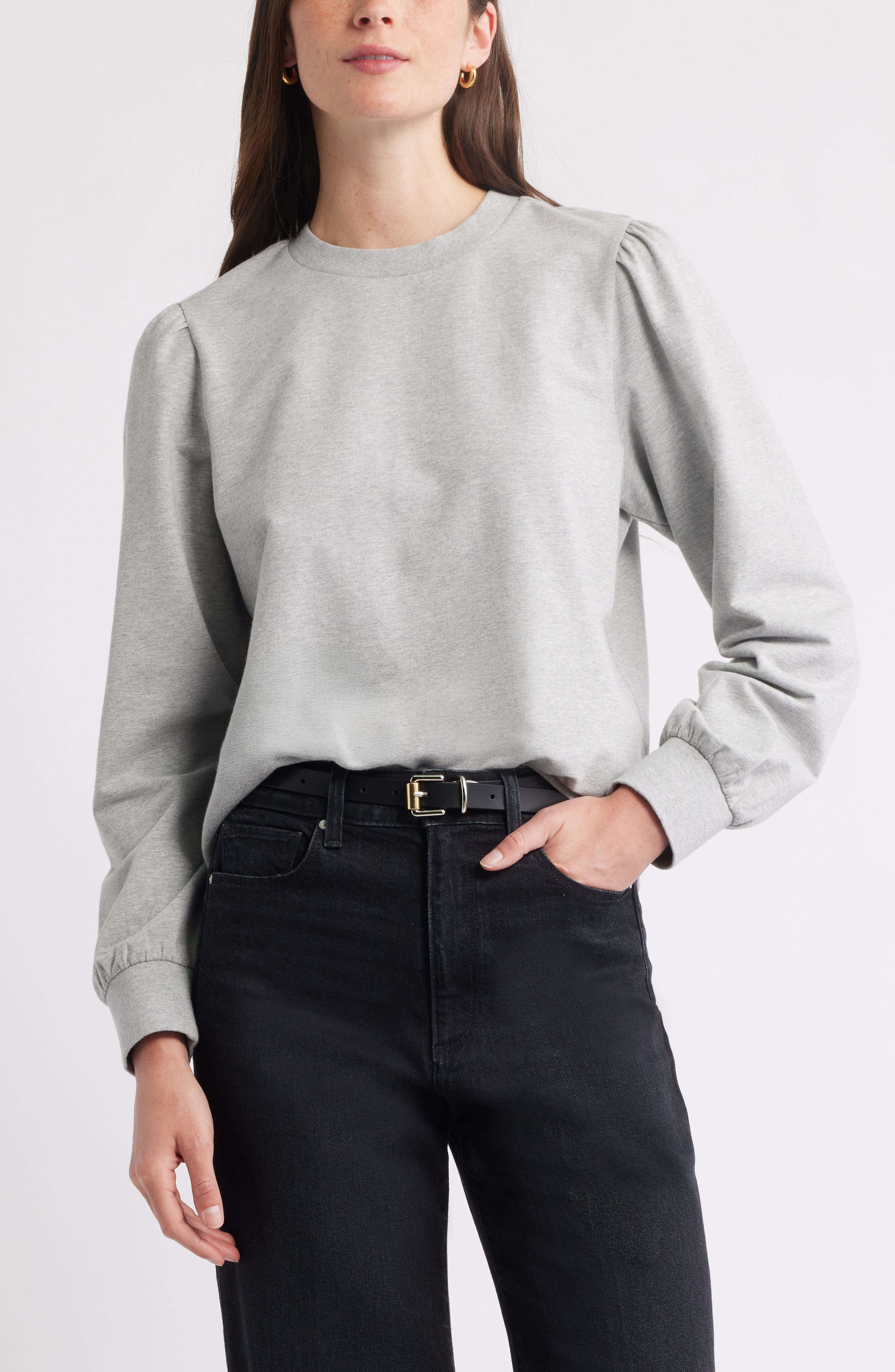 Caslon® Puff Shoulder Sweatshirt