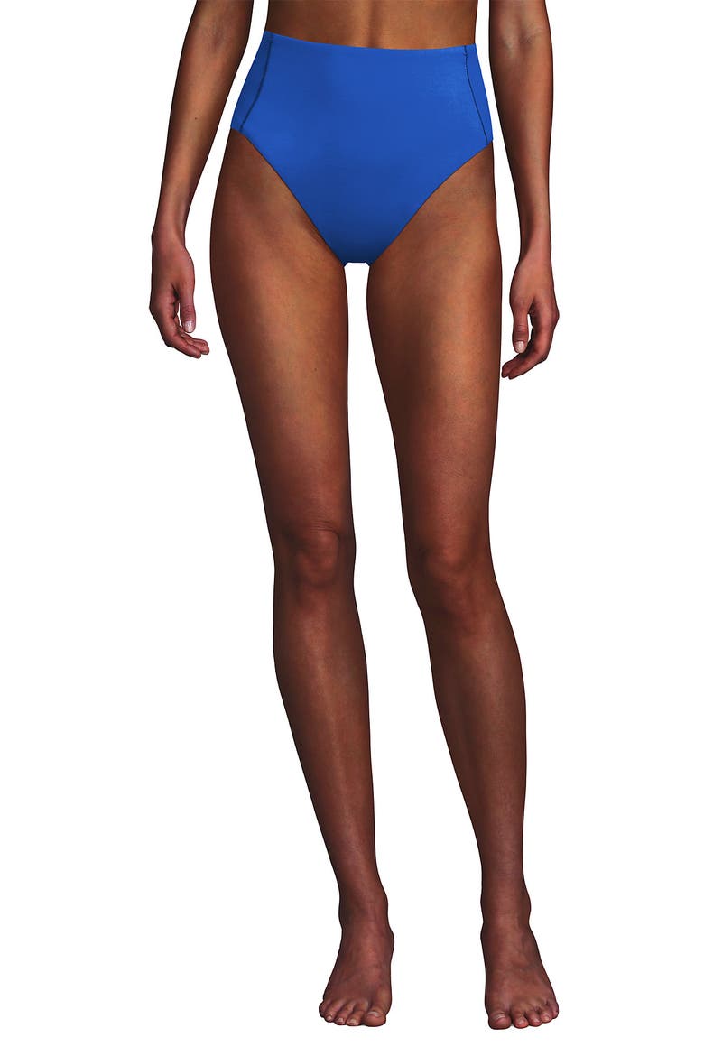 Tugless QuickDry High Waisted High Leg Bikini Bottoms, Main, color, Bright Cobalt Blue