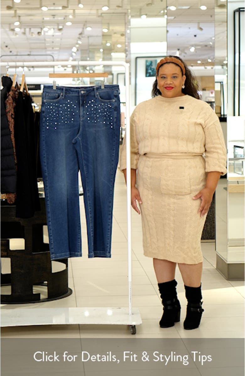 Teresa Rhinestone & Faux Pearl Wide Leg Jeans, sales video thumbnail