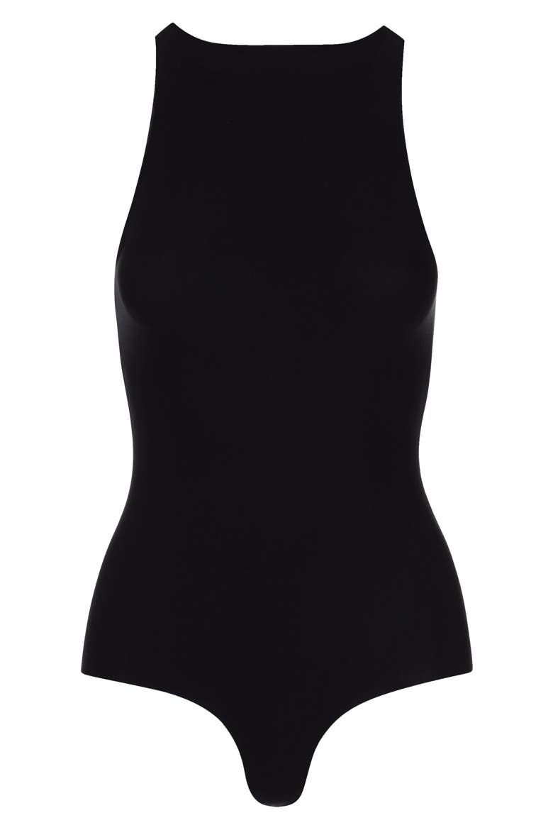 Butter Crewneck Tank Thong Bodysuit, Main, color, BLACK