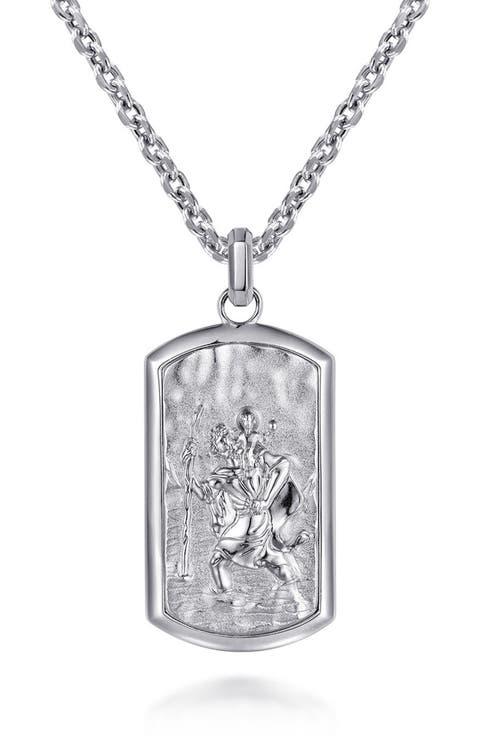 Men's Modern Relics Saint Christopher Medallion Pendant Necklace