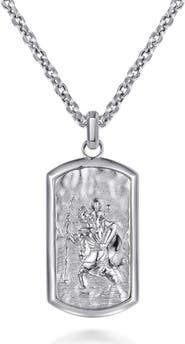 Gabriel & Co. Men's Modern Relics Saint Christopher Medallion Pendant Necklace