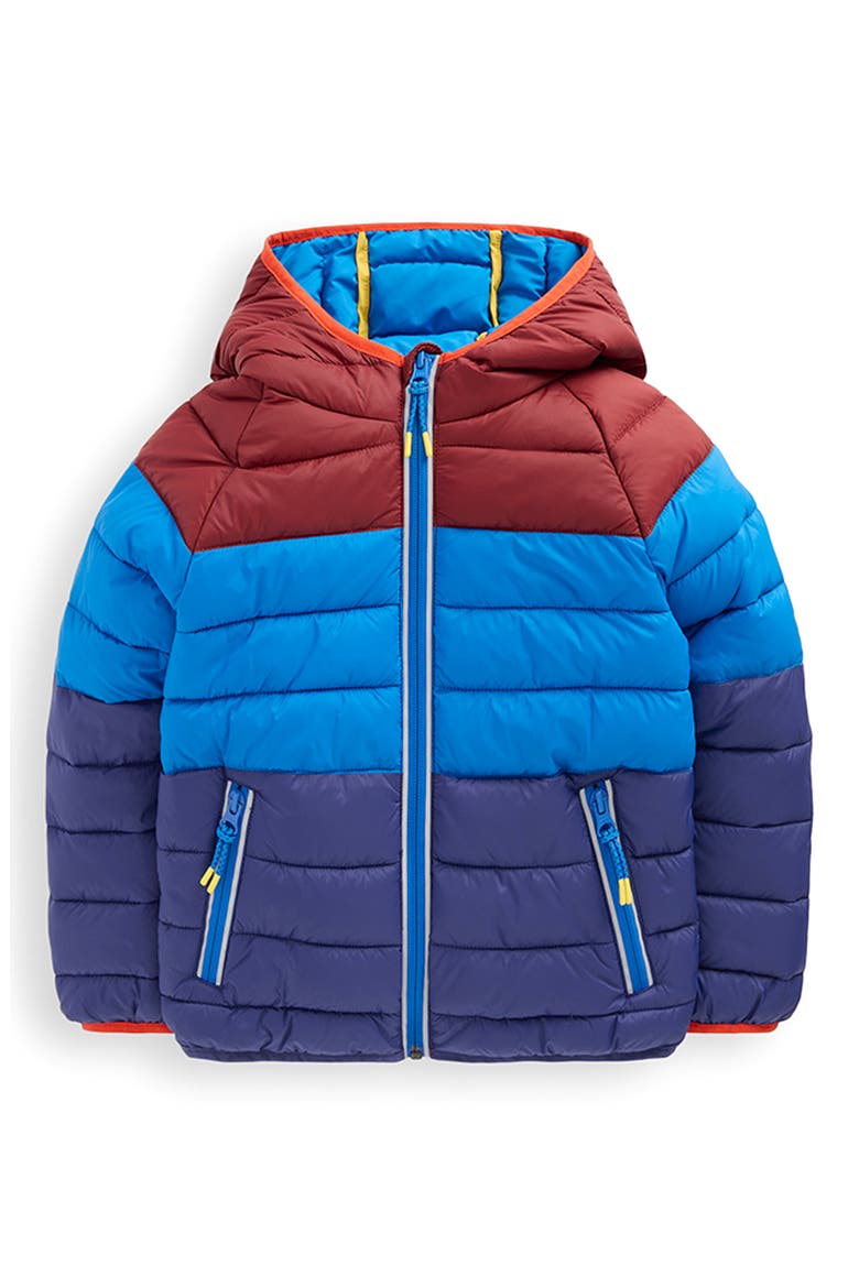Kids' Pack Away Quilted Jacket, Main, color, BLUE COLOUR BLOCK