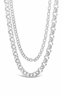 Sterling Forever Bold Layered Rolo Chain Necklace