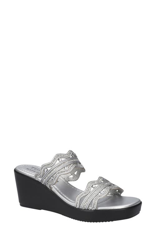 EASY STREET EASY STREET SELVA PLATFORM WEDGE SLIDE SANDAL