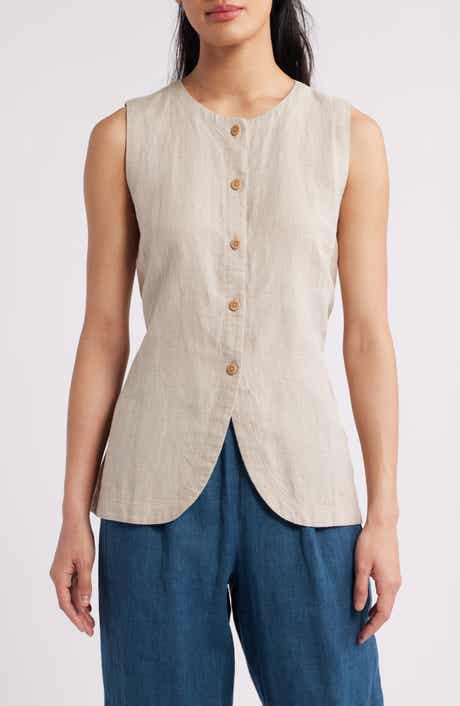 Eileen Fisher Organic Linen Long Vest