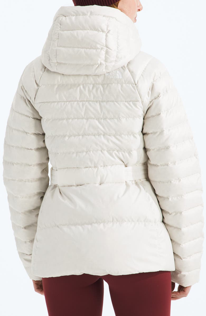 The North Face Metropolis Water Repellent 600 Fill Power Down Hooded Jacket, Alternate, color, White Dune