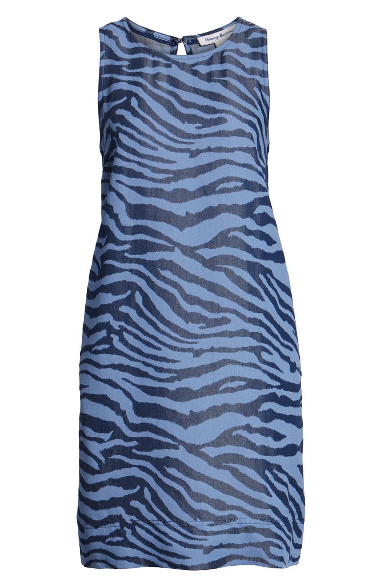 Tommy Bahama Zebra Print Chambray Shift Dress, Alternate, color,