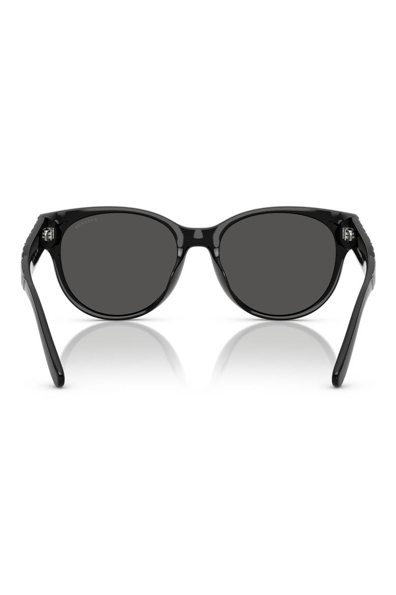 56mm Gradient Round Sunglasses, Alternate, color, BLACK / GREY SOLID