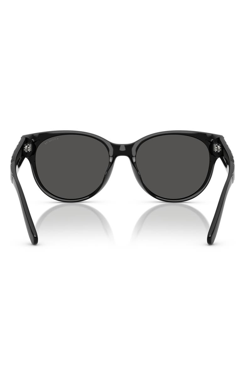 COACH 56mm Gradient Round Sunglasses, Alternate, color, Black / Grey Solid