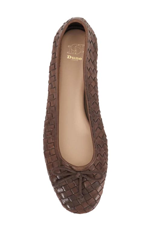Dune London Heat Leather Ballet Flat In Brown